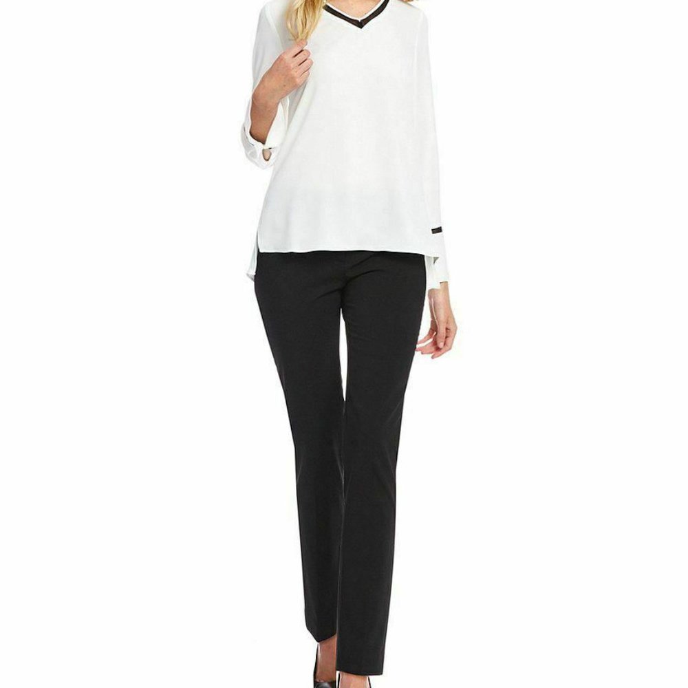 Calvin Klein Long Sleeve Mesh Trimmed Top Size Medium